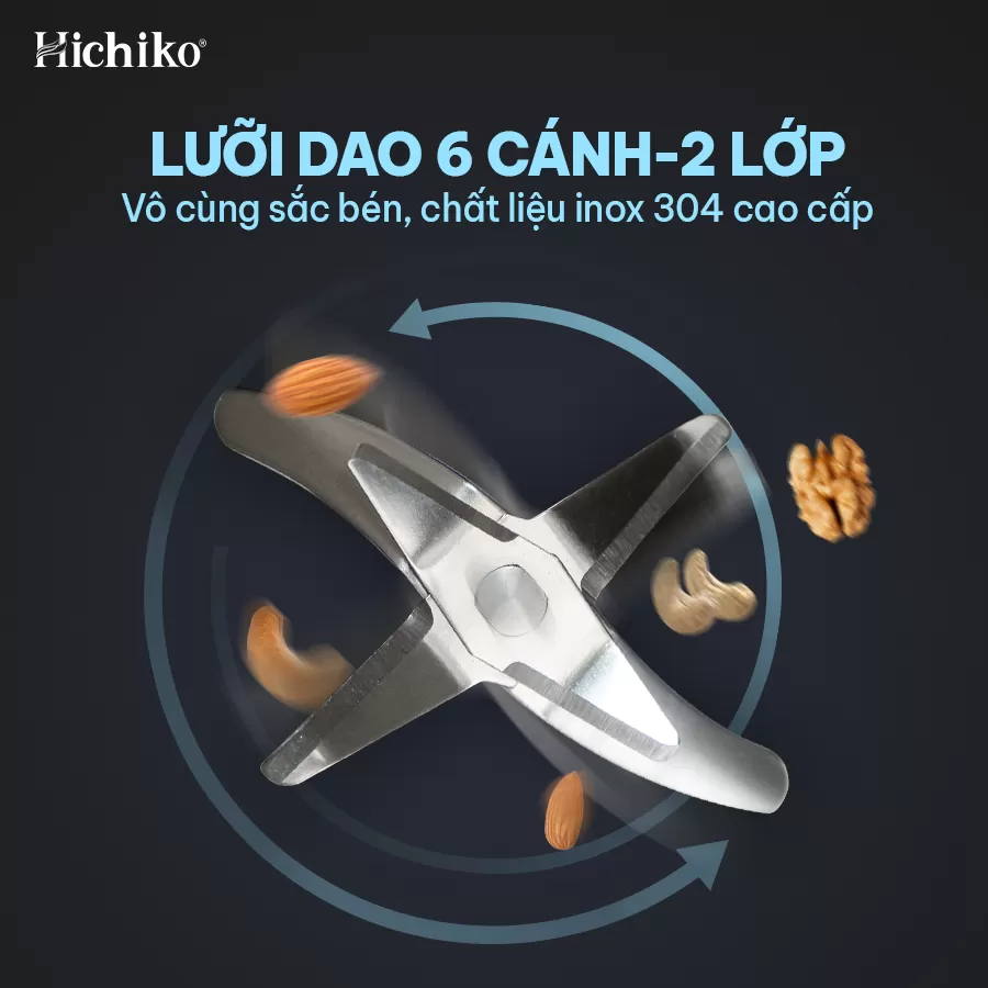 [Tặng công thức nấu sữa] Máy làm sữa hạt 600ml Hichiko HC - 3503, 6 chức năng nấu đa dạng