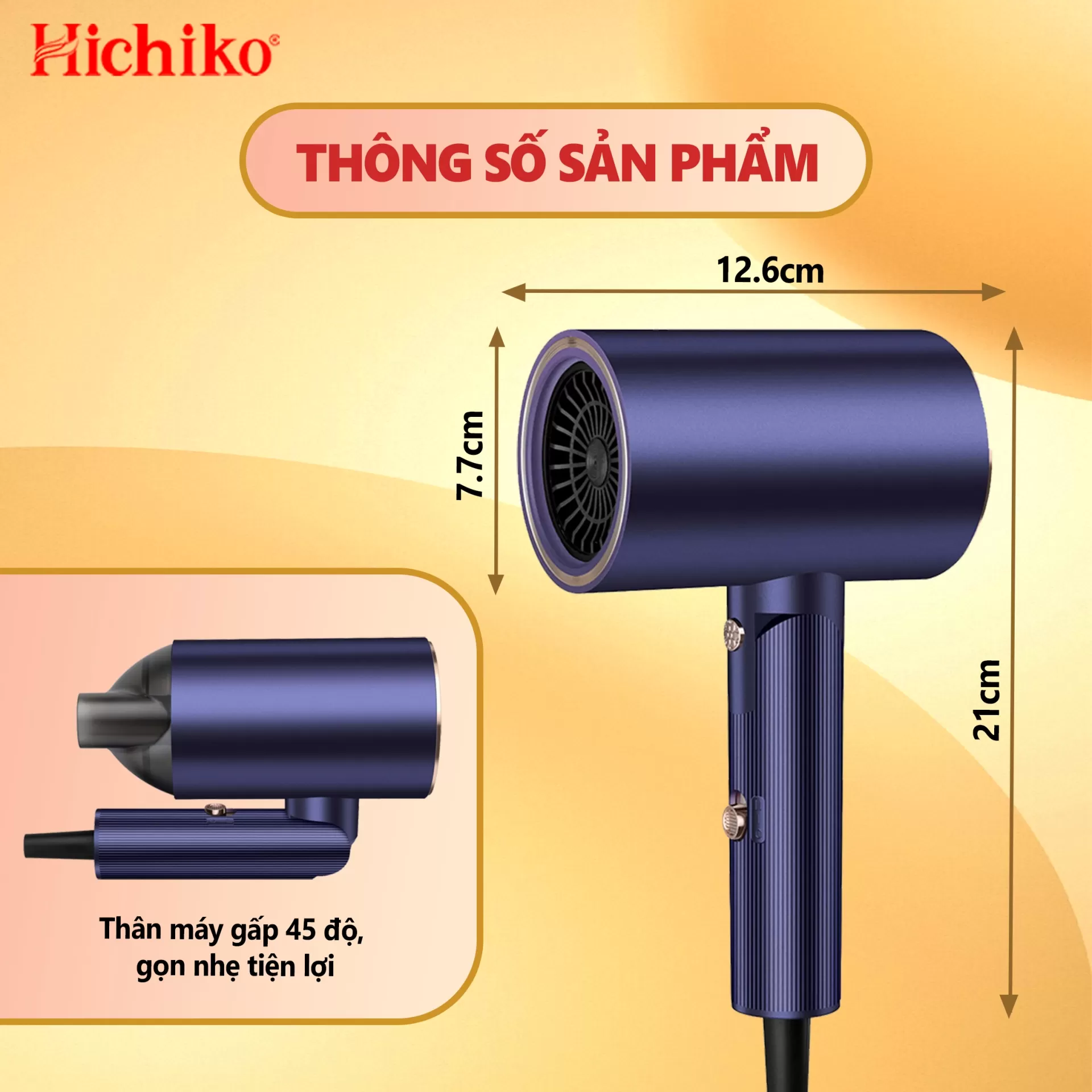 Máy Sấy Tóc Chính Hãng Hichiko Cao Cấp HC5510G