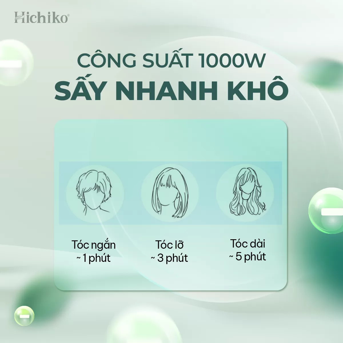 Máy sấy tóc đầu tạo kiểu Hichiko HC-5511, có ánh sáng xanh bảo vệ tóc