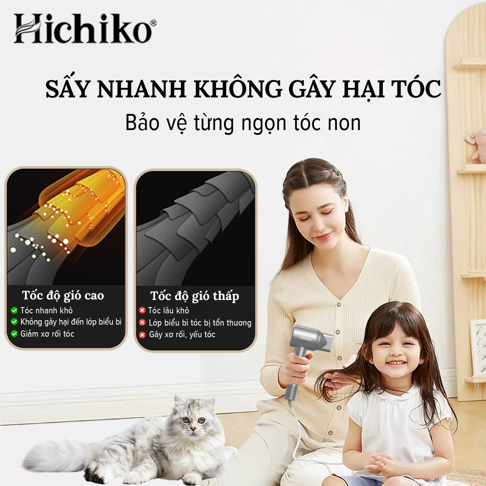 Máy Sấy Tóc Không Cánh Hichiko Chính Hãng Cao Cấp HC5512KC