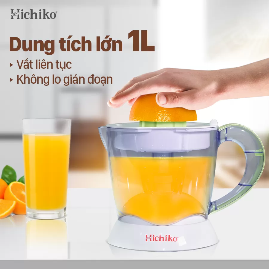 [Tặng kèm lưới lọc + múi vắt] Máy vắt cam Hichiko HC - 3403, 2 chế độ vắt, dung tích 1000ml