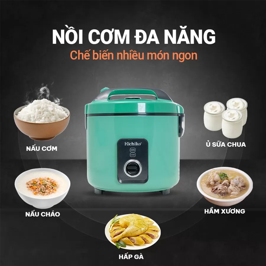Nồi cơm điện 1.8L Hichiko HC - 1019, dành cho gia đình 6-10 người, nồi siêu chống dính