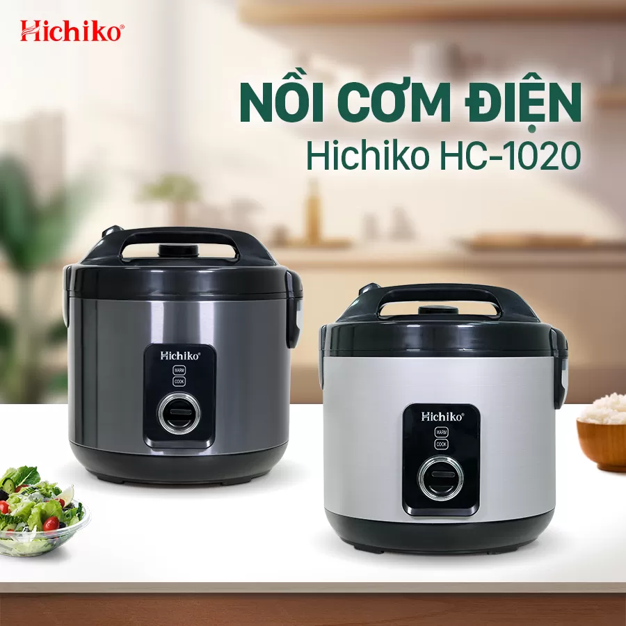 Nồi Nấu Cơm điện 1.8L Hichiko HC - 1020 phù hợp dành cho gia đình 6 - 10 người