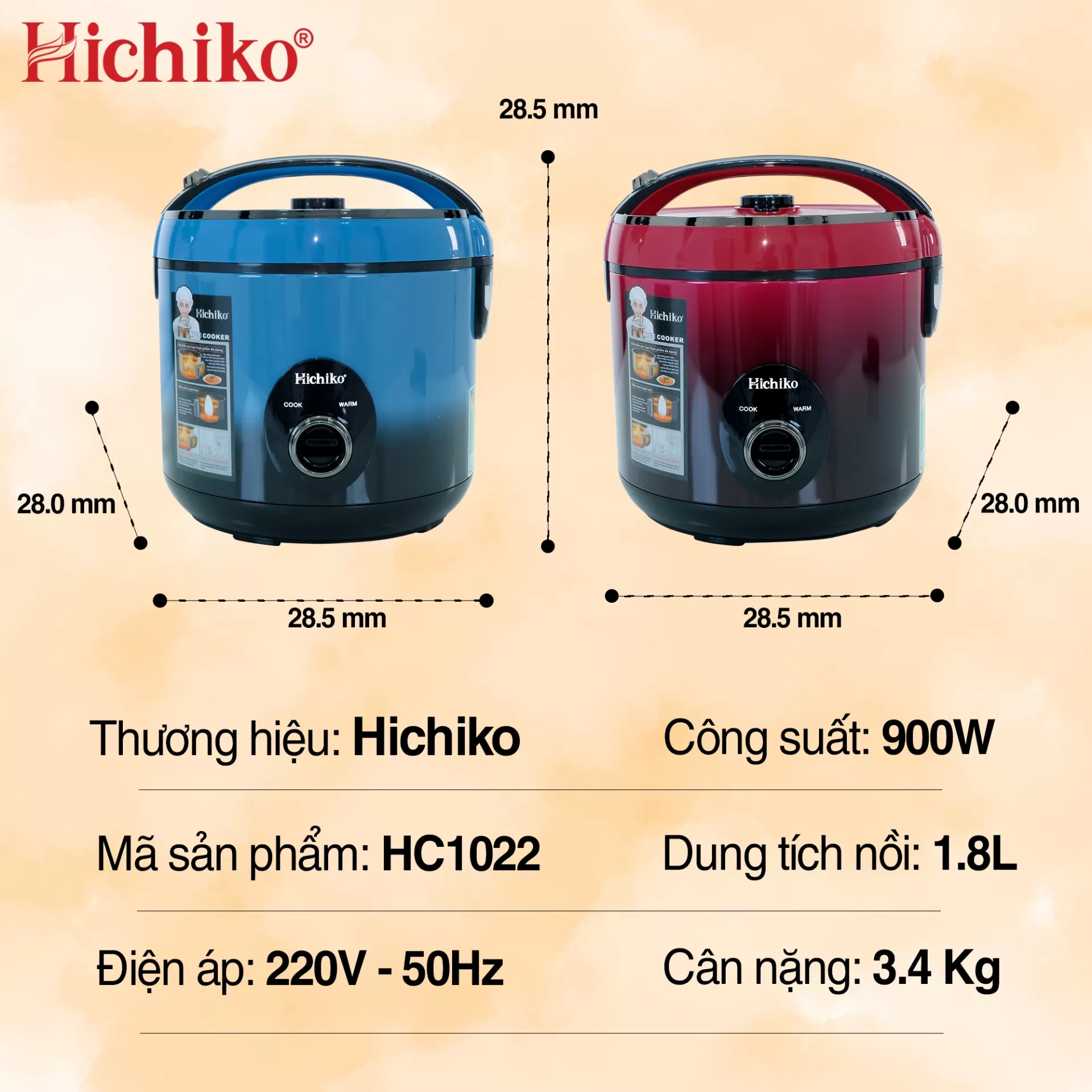 Nồi cơm điện 1.8L HC1022