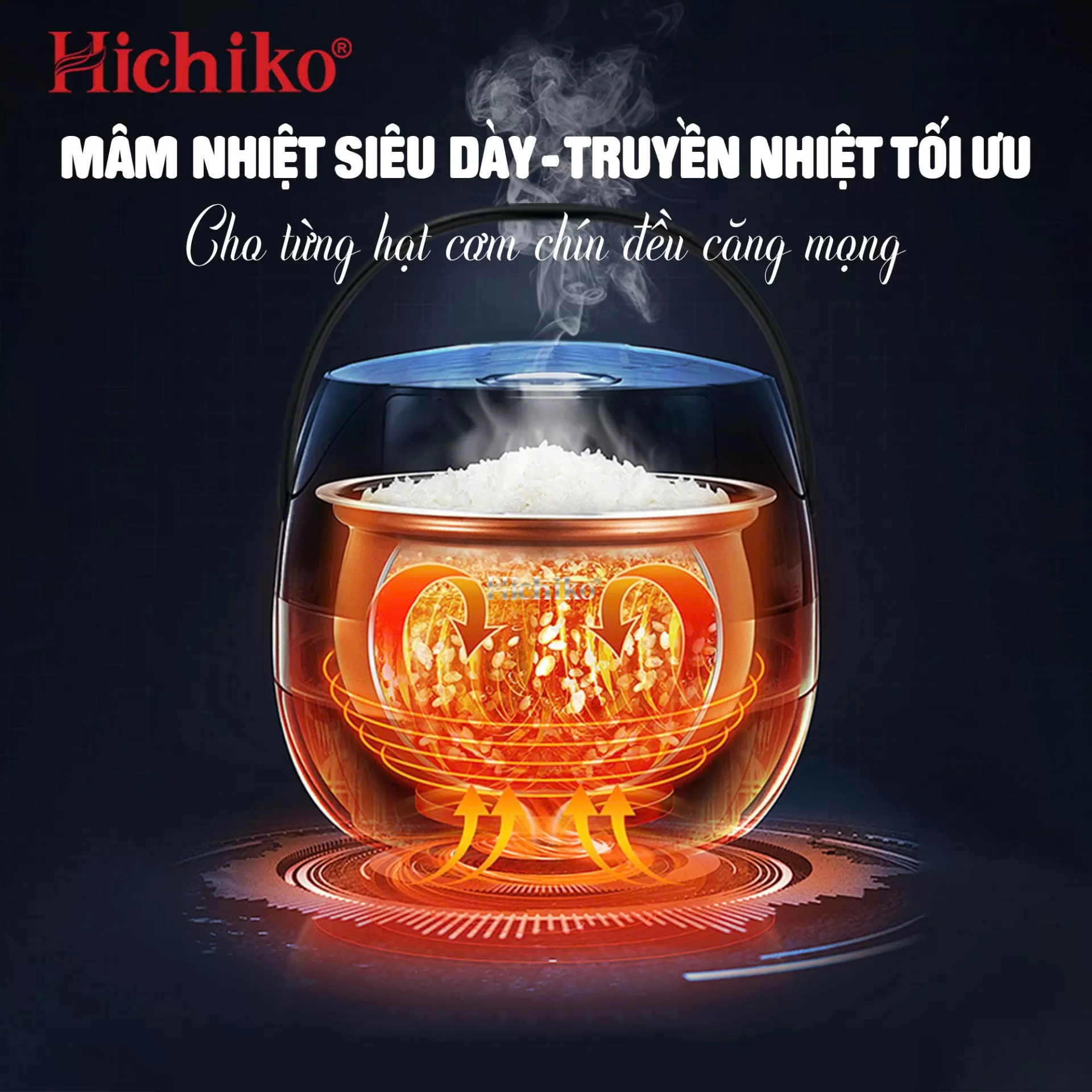 Nồi cơm điện Hichiko 1.2 lít quai xách Hichiko HC1206S