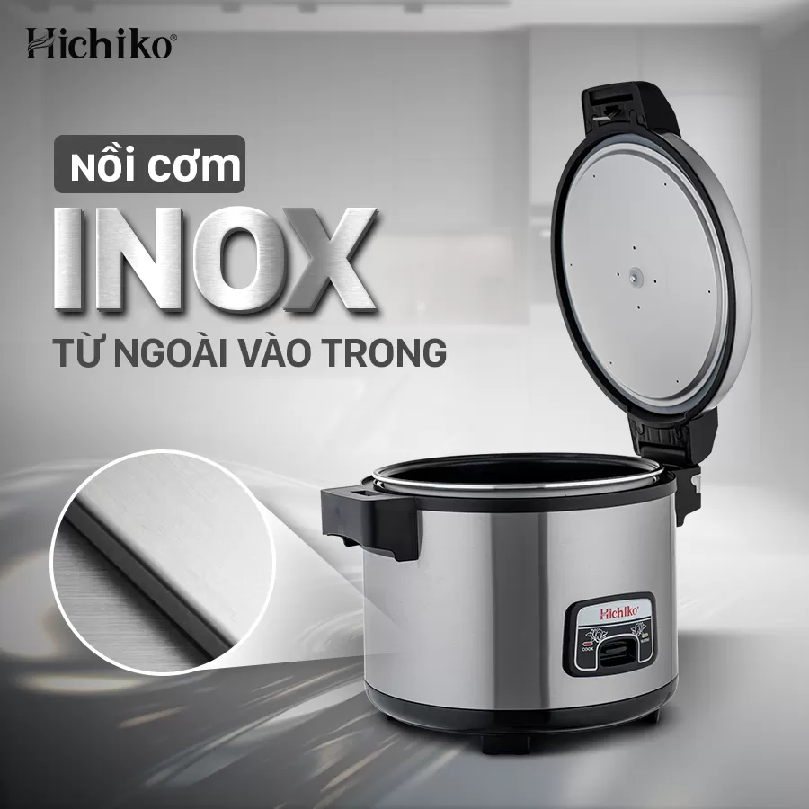Nồi Nấu Cơm điện 5.4L Hichiko HC - 5401 cho công xưởng, Nấu Ăn dành cho từ 20 - 25 người ăn