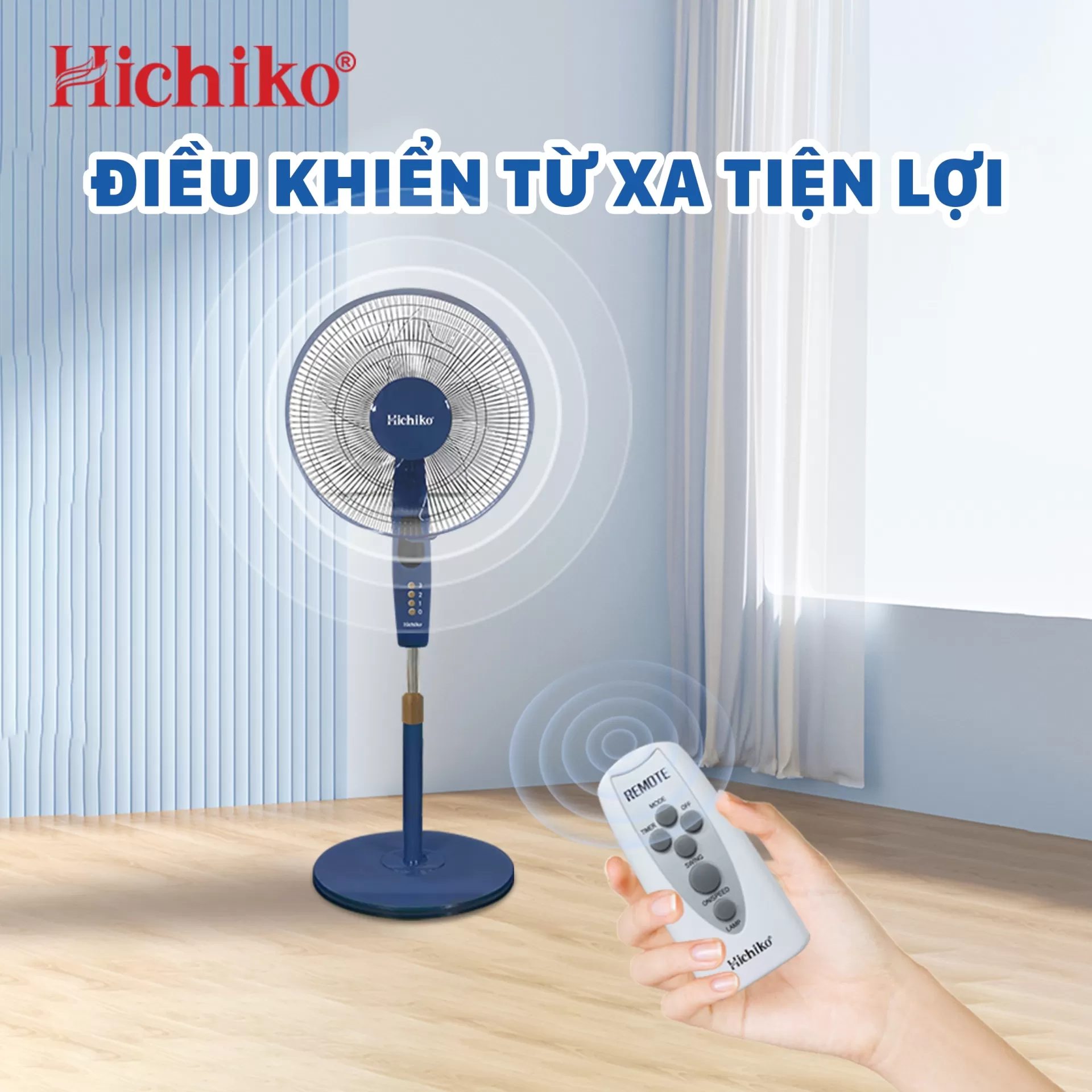 QUẠT ĐỨNG CÓ ĐIỀU KHIỂN TỪ XA SIÊU MÁT HC6013SR