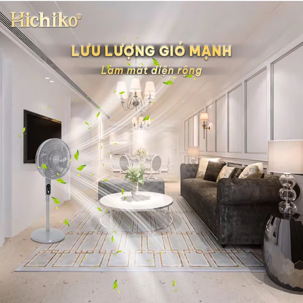 Quạt Cây Hichiko HC6015NR – Êm Ái, Mạnh Mẽ, Hiện Đại