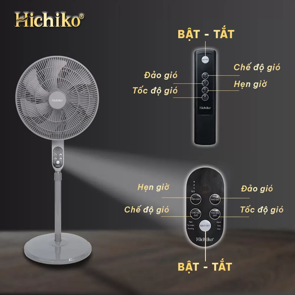 Quạt Cây Hichiko HC6015NR – Êm Ái, Mạnh Mẽ, Hiện Đại