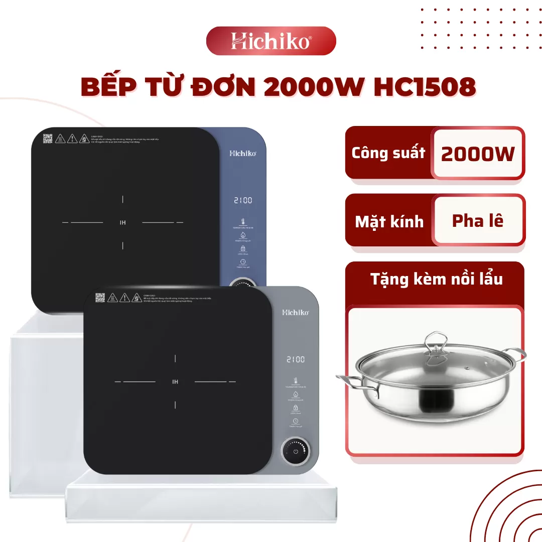 [Tặng nồi từ 30cm] Bếp từ HC-1508, công suất 2100W đun nấu dễ dàng cho mọi gia đình