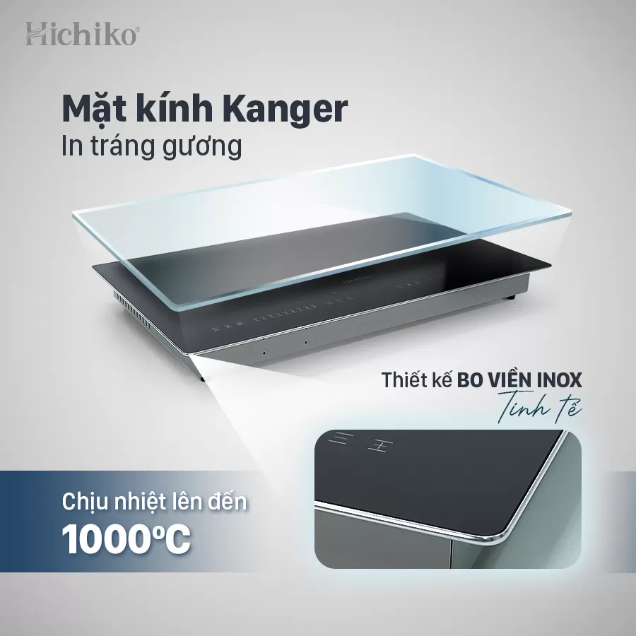 Bếp từ đôi Malaysia CS khủng 4800W Hichiko HC-2503, mặt kính Kanger