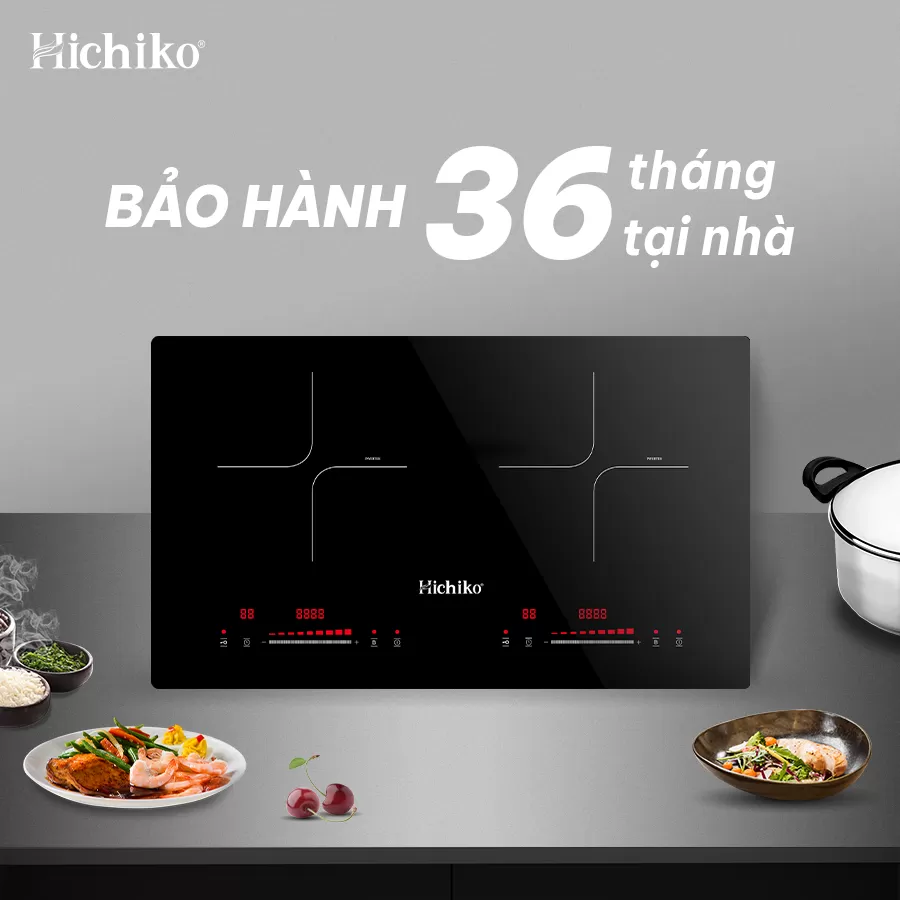 Bếp từ đôi Malaysia CS khủng 5800W mặt kính Kanger, Hichiko HC2504