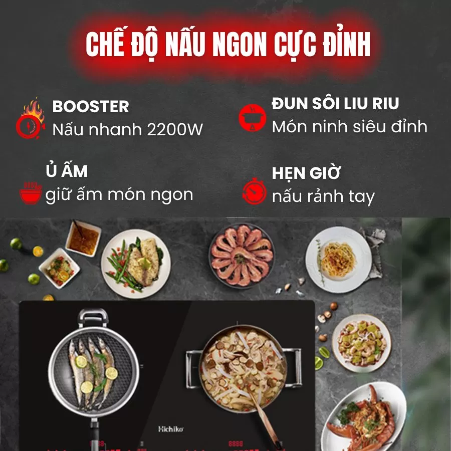 Bếp đôi điện từ Hichiko HC2505, lựa chọn cho căn bếp hiện đại!
