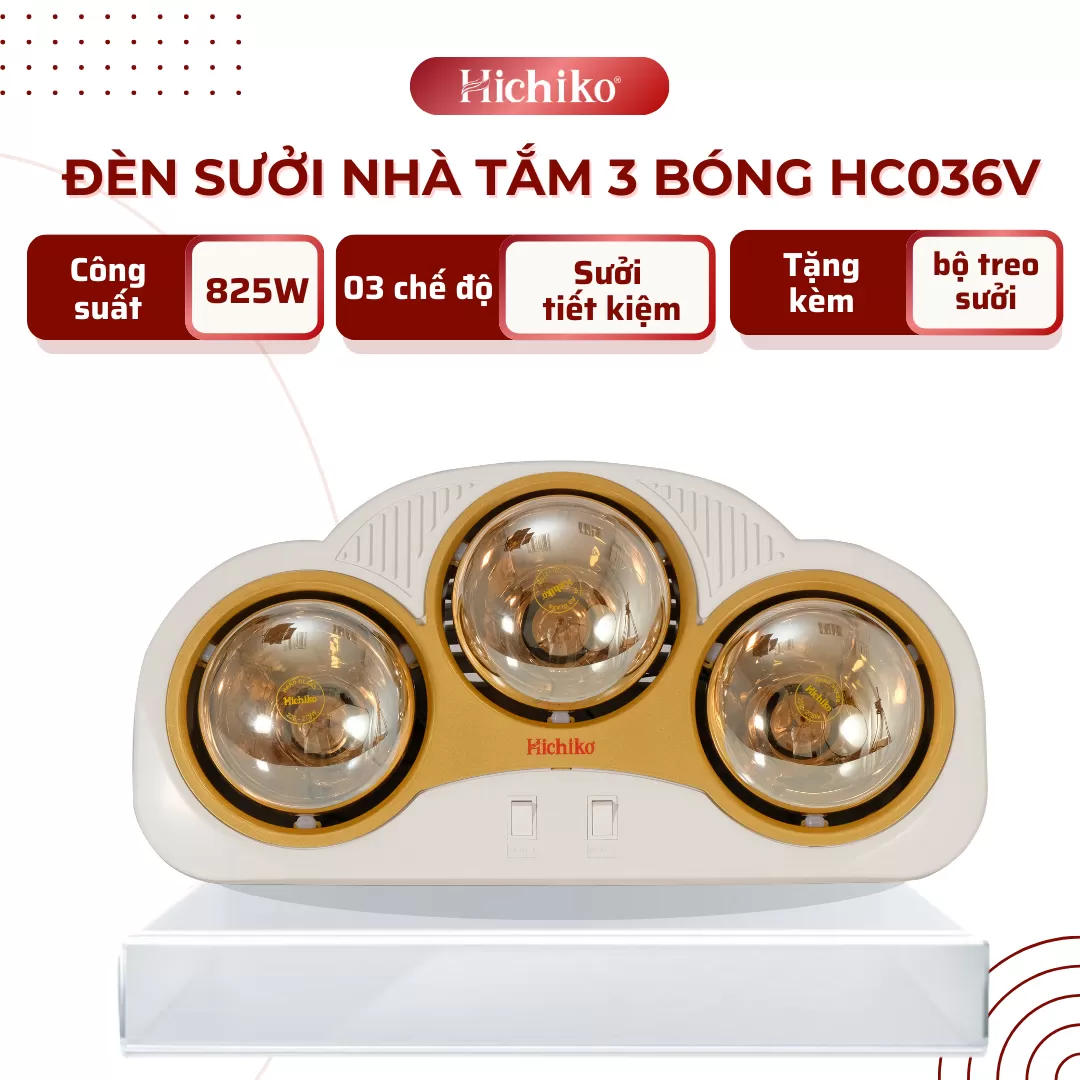 Đèn sưởi nhà tắm 3 bóng HC036V