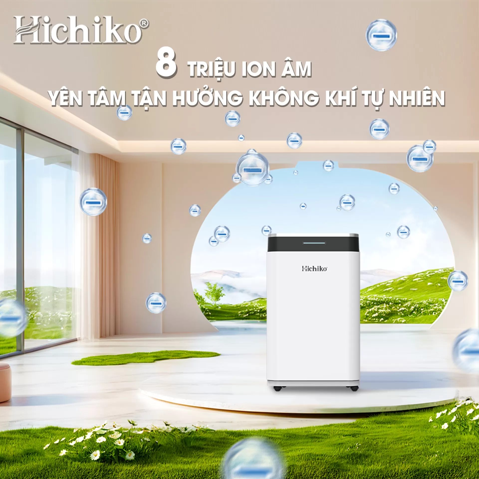 Máy hút ẩm Hichiko HC25-DH01, cho diện tích từ 30 - 60m2, công suất hút 25L/ngày, bình chứa 6.5L