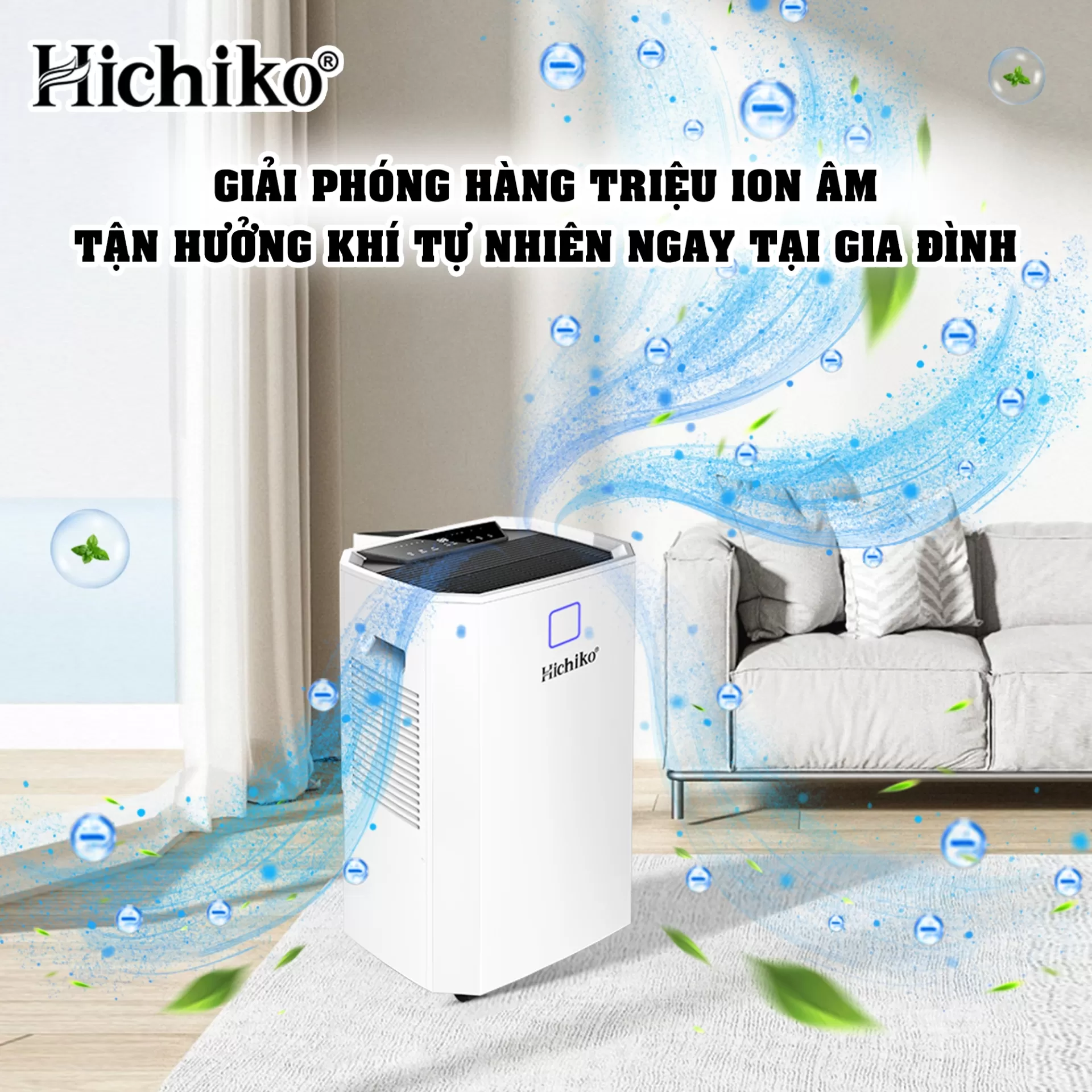Máy hút ẩm Hichiko HC50-DH03 dành cho diện tích từ 70-100m2, công suất hút 50L/ngày