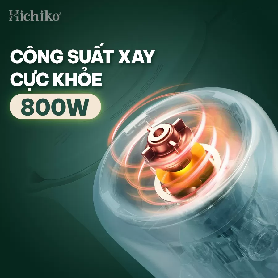 [Tặng công thức sữa hạt] Máy làm sữa hạt 1000ml Hichiko HC - 3502, 8 chức năng nấu đa dạng