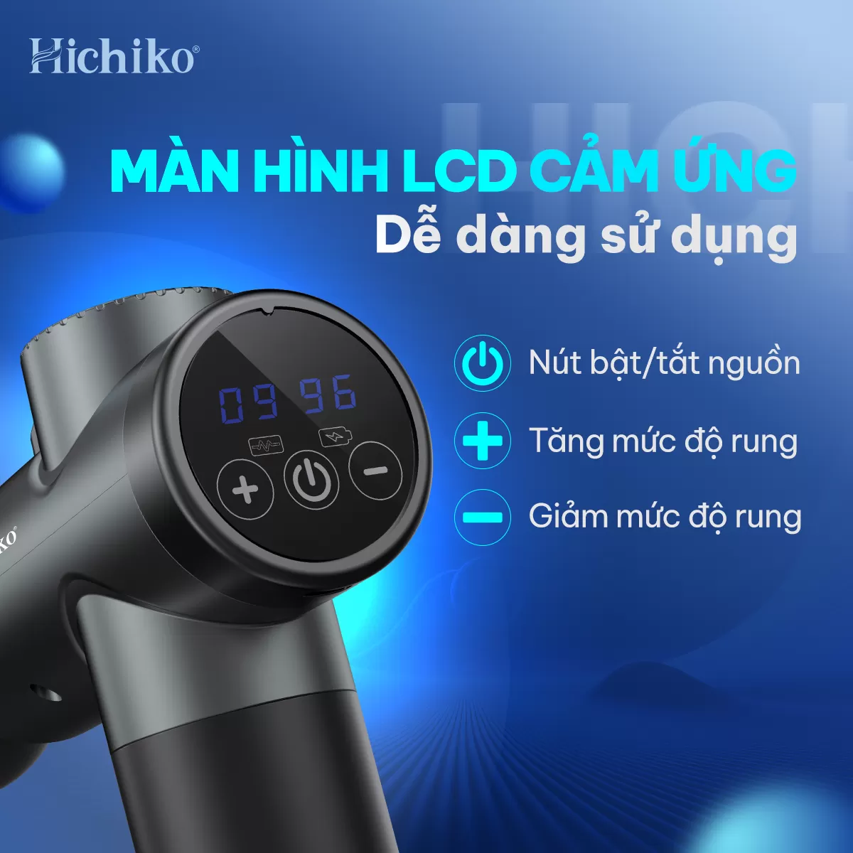 [Tặng kèm 7 đầu] Máy massage cầm tay Hichiko HC9701 - máy đấm lưng , massage trị liệu cổ vai gáy