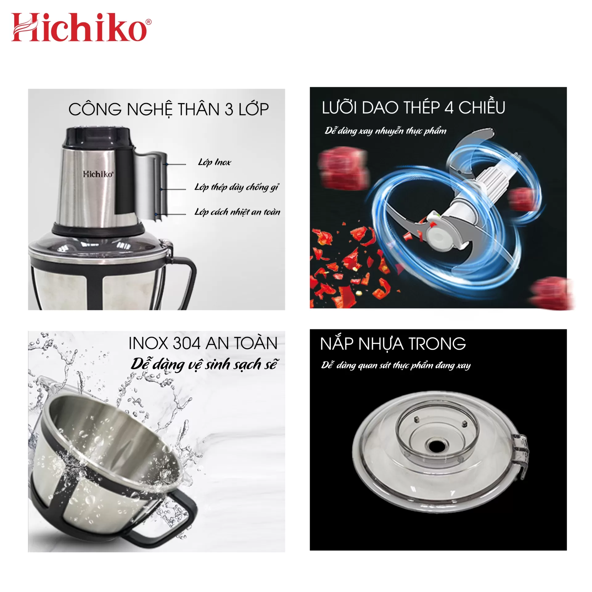 Máy xay thịt inox HC9912i bền bỉ cao cấp