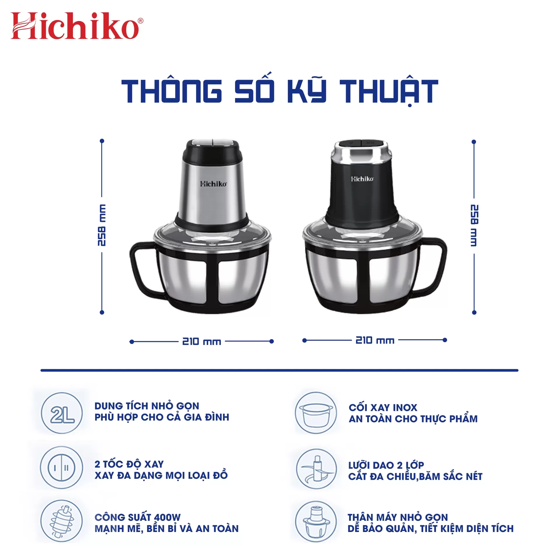 Máy xay thịt inox HC9912i bền bỉ cao cấp
