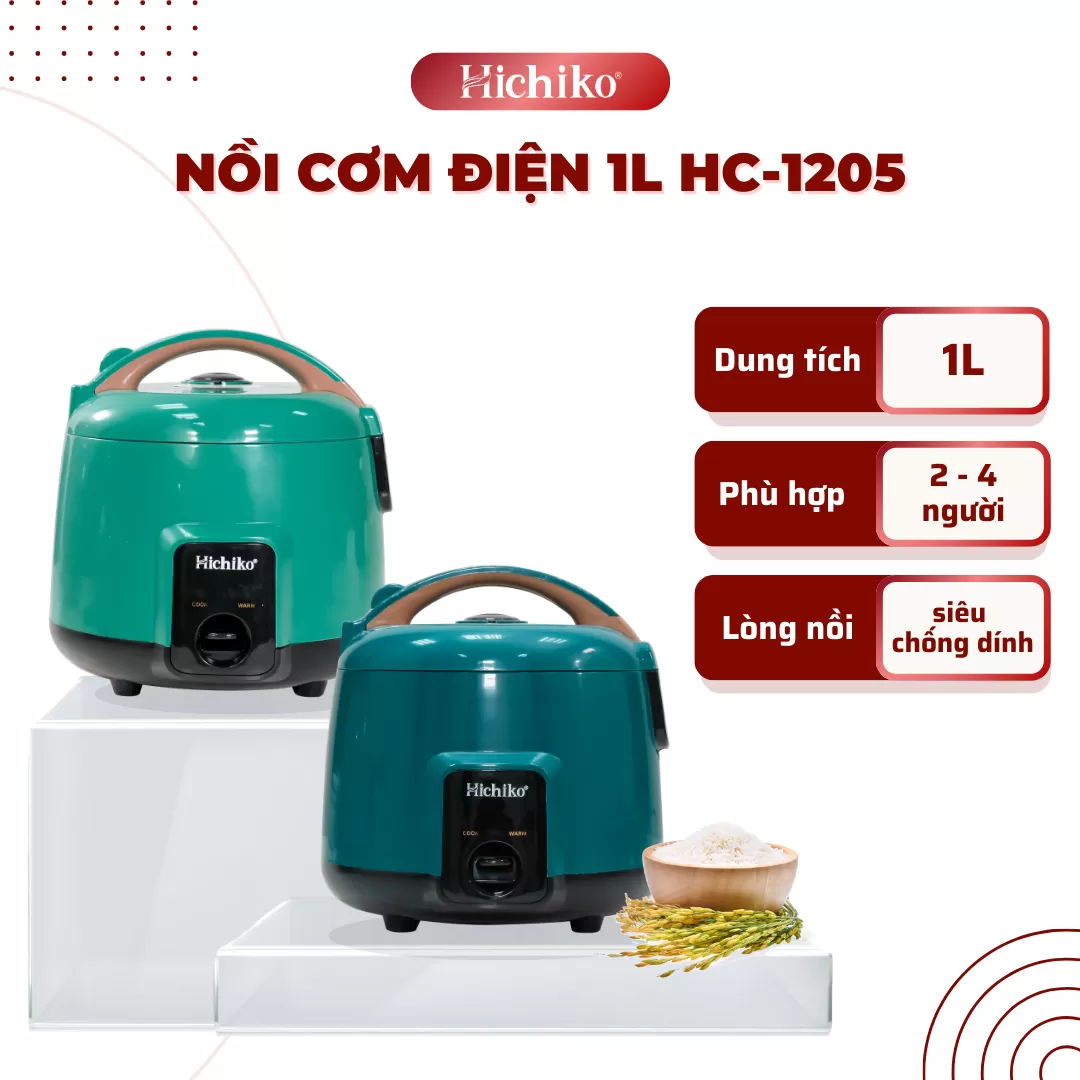 Nồi cơm điện 1.0L lòng siêu dày Hichiko HC1205