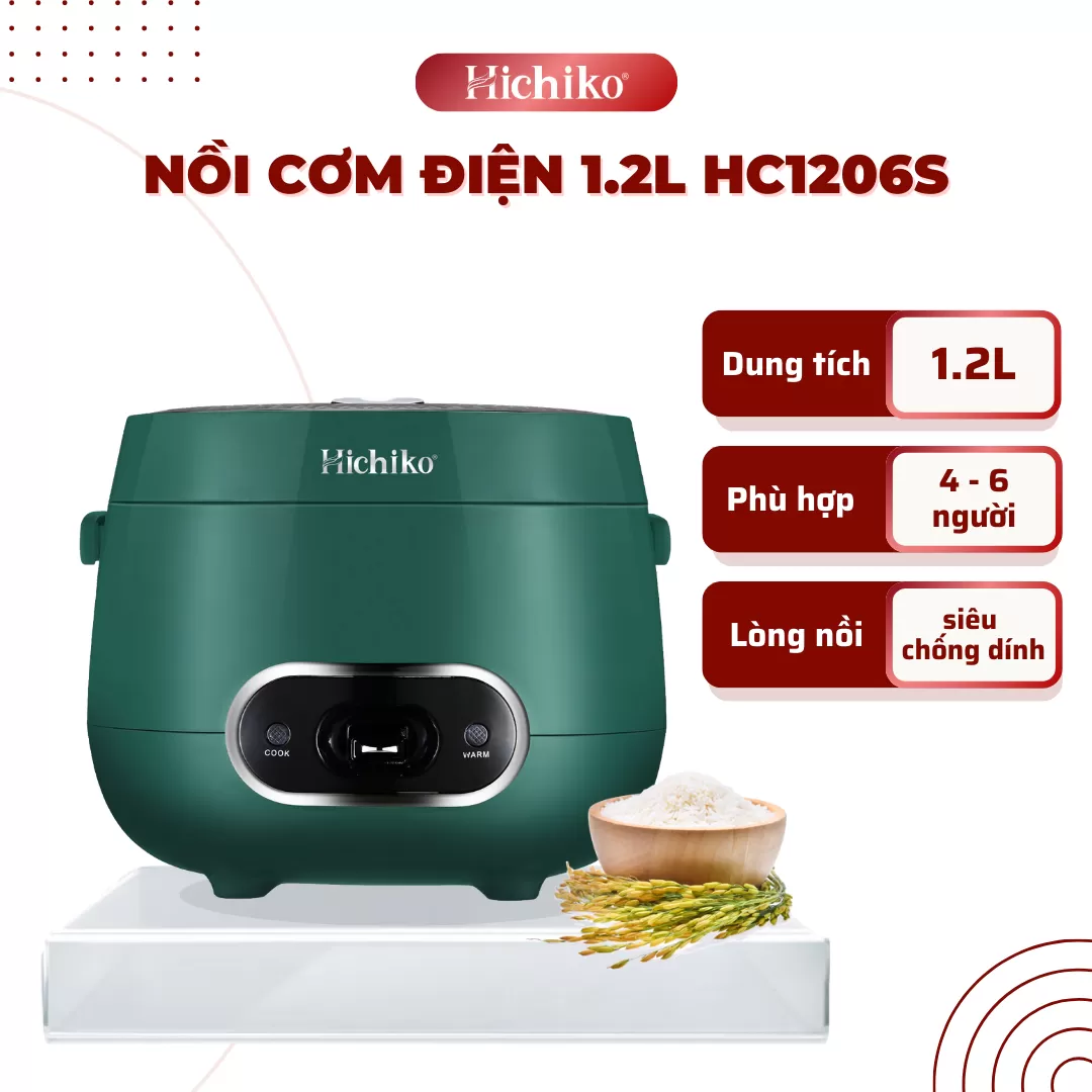 Nồi cơm điện Hichiko 1.2 lít quai xách Hichiko HC1206S
