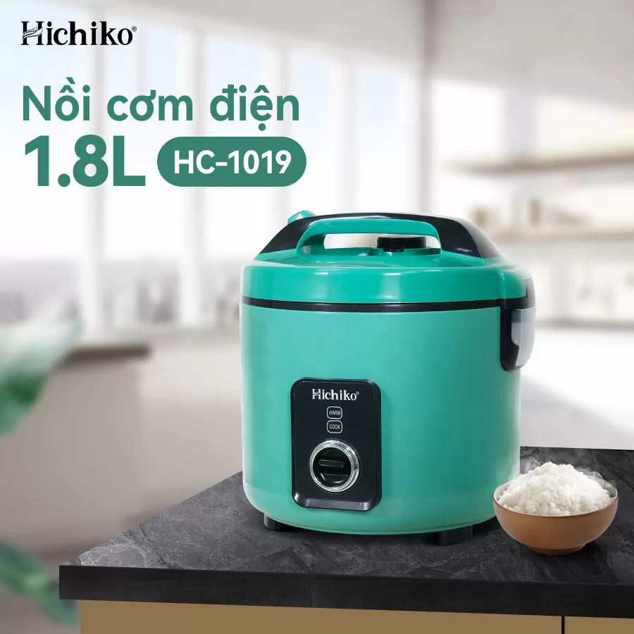 Nồi cơm điện 1.8L Hichiko HC - 1019, dành cho gia đình 6-10 người, nồi siêu chống dính