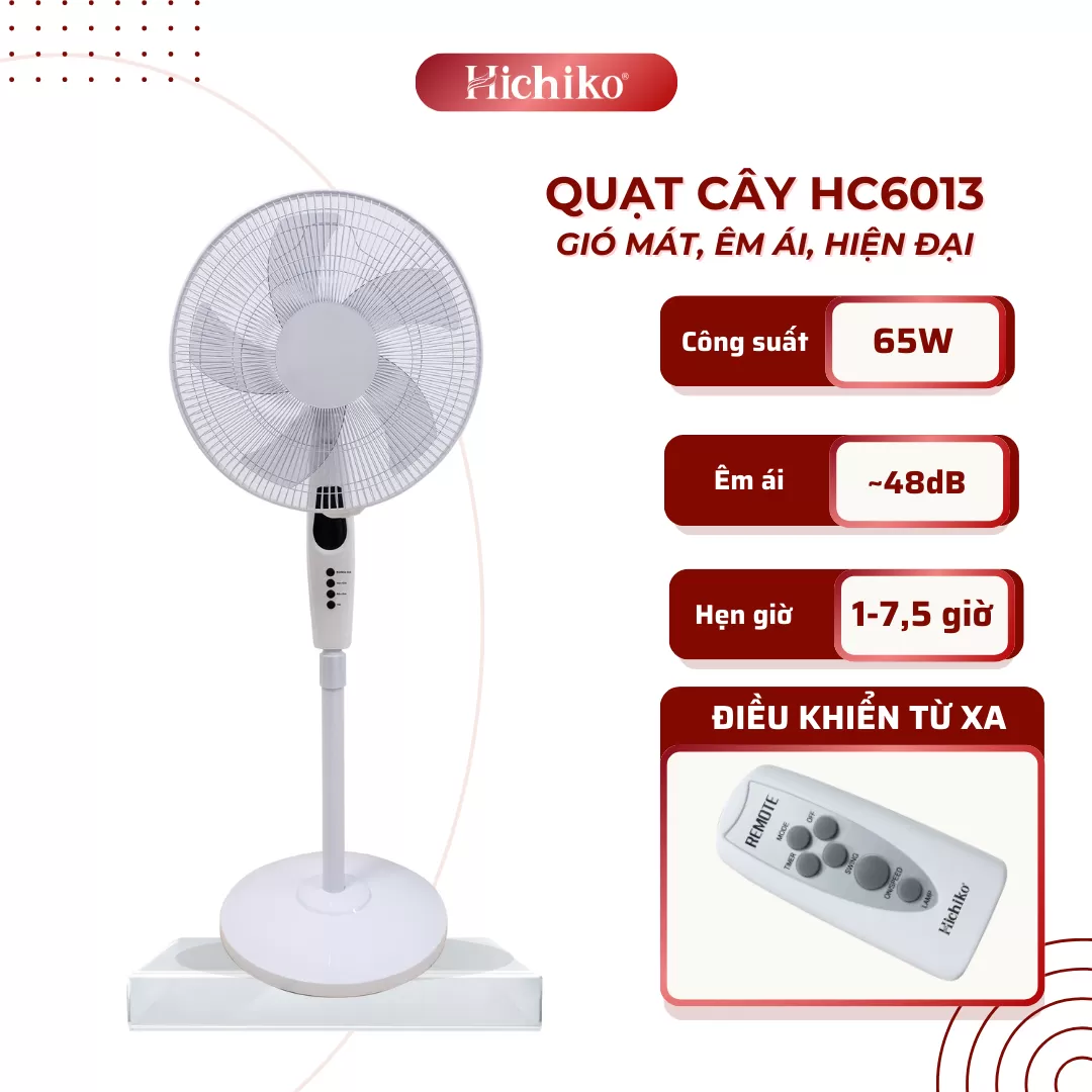 QUẠT ĐỨNG CÓ ĐIỀU KHIỂN TỪ XA SIÊU MÁT HC6013SR