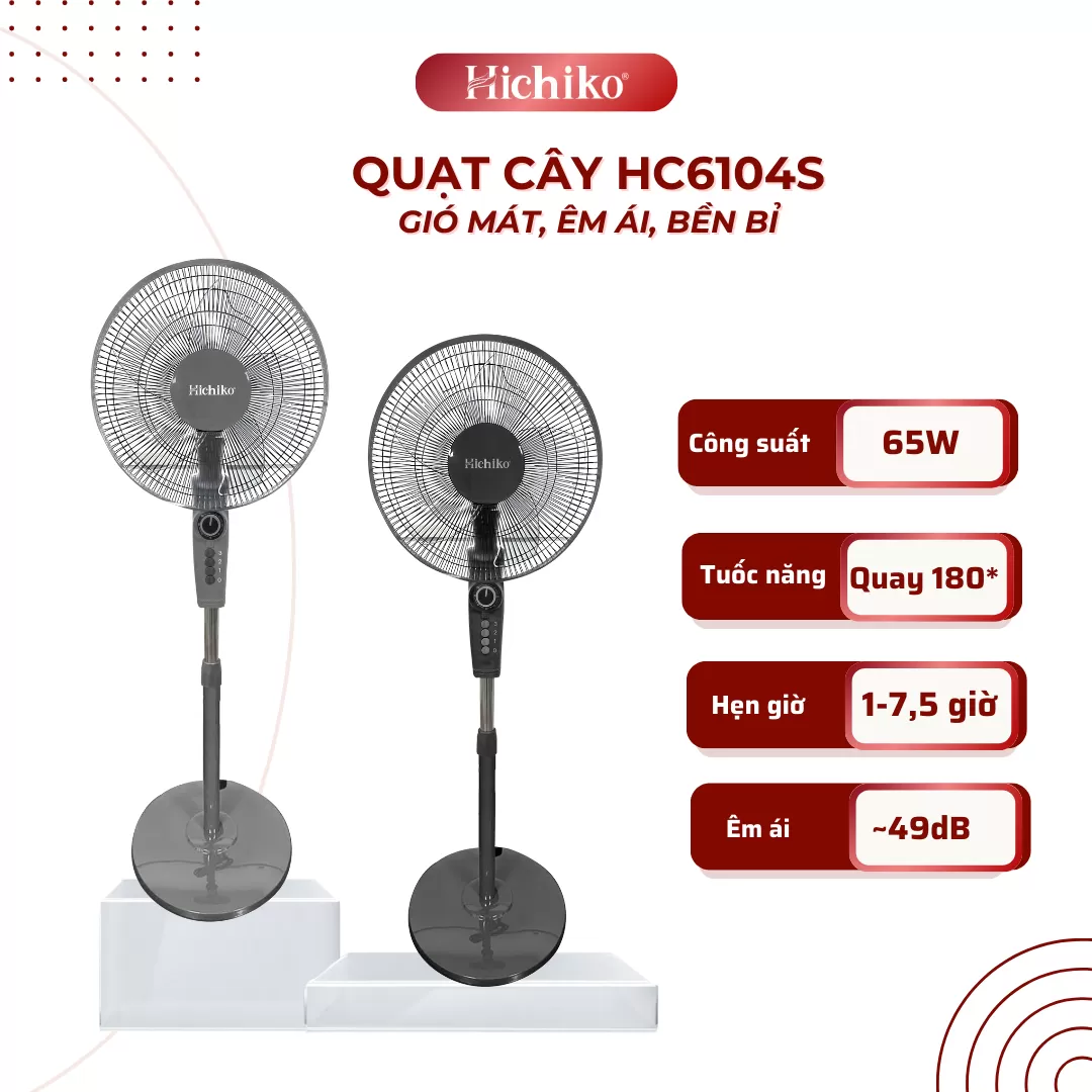 [HC6014] QUẠT ĐỨNG 16 INCH HICHIKO – SIÊU MÁT, SIÊU ÊM, TIỆN LỢI CHO MỌI NHÀ