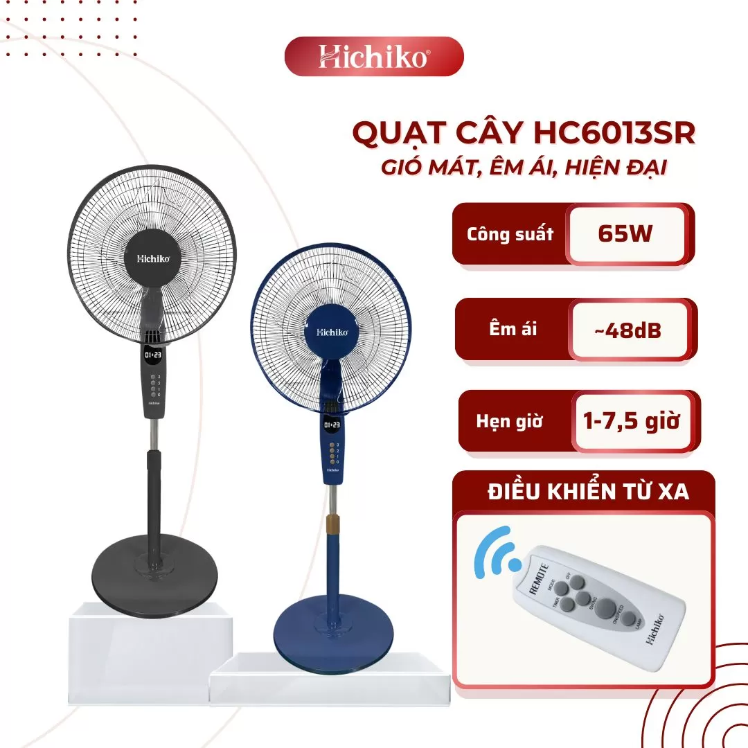 Quạt Cây Hichiko HC6015NR – Êm Ái, Mạnh Mẽ, Hiện Đại