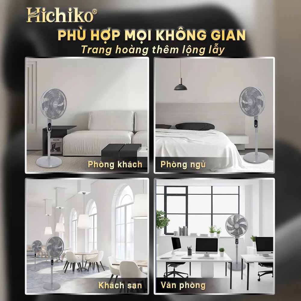 Quạt Cây Hichiko HC6015NR – Êm Ái, Mạnh Mẽ, Hiện Đại